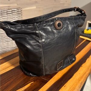 Black Leather Tote Bag